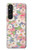 W3688 Floral Flower Art Pattern Hard Case and Leather Flip Case For Sony Xperia 1 V