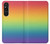 W3698 LGBT Gradient Pride Flag Hard Case and Leather Flip Case For Sony Xperia 1 V