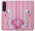 W3805 Flamingo Pink Pastel Hard Case and Leather Flip Case For Sony Xperia 1 V