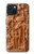 W1307 Fish Wood Carving Graphic Printed Hard Case and Leather Flip Case For iPhone 15