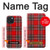 W2374 Tartan Red Pattern Hard Case and Leather Flip Case For iPhone 15