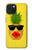 W2443 Funny Pineapple Sunglasses Kiss Hard Case and Leather Flip Case For iPhone 15