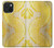 W2713 Yellow Snake Skin Graphic Printed Hard Case and Leather Flip Case For iPhone 15