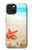 W3212 Sea Shells Starfish Beach Hard Case and Leather Flip Case For iPhone 15