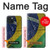 W3297 Brazil Flag Vintage Football Graphic Hard Case and Leather Flip Case For iPhone 15