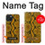 W3365 Yellow Python Skin Graphic Print Hard Case and Leather Flip Case For iPhone 15