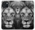 W3372 Lion Face Hard Case and Leather Flip Case For iPhone 15