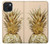 W3490 Gold Pineapple Hard Case and Leather Flip Case For iPhone 15