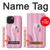 W3805 Flamingo Pink Pastel Hard Case and Leather Flip Case For iPhone 15