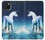 W1130 Unicorn Horse Hard Case and Leather Flip Case For iPhone 15 Plus