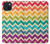 W2362 Rainbow Colorful Shavron Zig Zag Pattern Hard Case and Leather Flip Case For iPhone 15 Plus