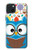 W2521 Cute Nerd Owl Cartoon Hard Case and Leather Flip Case For iPhone 15 Plus