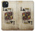 W2528 Poker King Card Hard Case and Leather Flip Case For iPhone 15 Plus