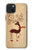 W3081 Wooden Raindeer Graphic Printed Hard Case and Leather Flip Case For iPhone 15 Plus