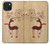 W3081 Wooden Raindeer Graphic Printed Hard Case and Leather Flip Case For iPhone 15 Plus