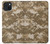 W3294 Army Desert Tan Coyote Camo Camouflage Hard Case and Leather Flip Case For iPhone 15 Plus