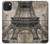 W3416 Eiffel Tower Blueprint Hard Case and Leather Flip Case For iPhone 15 Plus