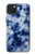 W3439 Fabric Indigo Tie Dye Hard Case and Leather Flip Case For iPhone 15 Plus