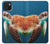 W3497 Green Sea Turtle Hard Case and Leather Flip Case For iPhone 15 Plus