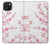 W3707 Pink Cherry Blossom Spring Flower Hard Case and Leather Flip Case For iPhone 15 Plus