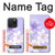 W2361 Purple White Flowers Hard Case and Leather Flip Case For iPhone 15 Pro