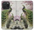 W2773 Peacock Chinese Brush Painting Hard Case and Leather Flip Case For iPhone 15 Pro