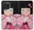 W3042 Japan Girl Hina Doll Kimono Sakura Hard Case and Leather Flip Case For iPhone 15 Pro