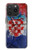 W3313 Croatia Flag Vintage Football Graphic Hard Case and Leather Flip Case For iPhone 15 Pro