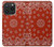 W3355 Bandana Red Pattern Hard Case and Leather Flip Case For iPhone 15 Pro