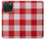 W3535 Red Gingham Hard Case and Leather Flip Case For iPhone 15 Pro