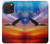 W3841 Bald Eagle Flying Colorful Sky Hard Case and Leather Flip Case For iPhone 15 Pro