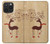 W3081 Wooden Raindeer Graphic Printed Hard Case and Leather Flip Case For iPhone 15 Pro Max