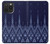 W3950 Textile Thai Blue Pattern Hard Case and Leather Flip Case For iPhone 15 Pro Max