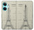 W3474 Eiffel Architectural Drawing Hard Case and Leather Flip Case For OnePlus Nord CE3