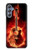 W0415 Fire Guitar Burn Hard Case and Leather Flip Case For Samsung Galaxy M34 5G