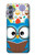 W2521 Cute Nerd Owl Cartoon Hard Case and Leather Flip Case For Samsung Galaxy M34 5G