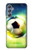 W3844 Glowing Football Soccer Ball Hard Case and Leather Flip Case For Samsung Galaxy M34 5G