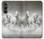 W0933 White Horses Hard Case and Leather Flip Case For Samsung Galaxy S23 FE