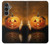 W1083 Pumpkin Spider Candles Halloween Hard Case and Leather Flip Case For Samsung Galaxy S23 FE