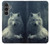 W1516 White Wolf Hard Case and Leather Flip Case For Samsung Galaxy S23 FE