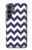 W2345 Navy Blue Shavron Zig Zag Pattern Hard Case and Leather Flip Case For Samsung Galaxy S23 FE