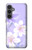 W2361 Purple White Flowers Hard Case and Leather Flip Case For Samsung Galaxy S23 FE