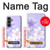 W2361 Purple White Flowers Hard Case and Leather Flip Case For Samsung Galaxy S23 FE