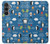 W2572 Marine Penguin Pattern Hard Case and Leather Flip Case For Samsung Galaxy S23 FE