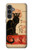 W2739 Chat Noir Black Cat Vintage Hard Case and Leather Flip Case For Samsung Galaxy S23 FE