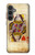 W2833 Poker Card Queen Hearts Hard Case and Leather Flip Case For Samsung Galaxy S23 FE