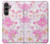 W3036 Pink Sweet Flower Flora Hard Case and Leather Flip Case For Samsung Galaxy S23 FE