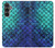 W3047 Green Mermaid Fish Scale Hard Case and Leather Flip Case For Samsung Galaxy S23 FE