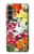 W3205 Retro Art Flowers Hard Case and Leather Flip Case For Samsung Galaxy S23 FE