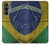 W3297 Brazil Flag Vintage Football Graphic Hard Case and Leather Flip Case For Samsung Galaxy S23 FE